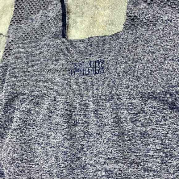 VS PINK Seamless Mesh Laser Cut Leggings Blue Gray Small - Picture 6 of 7